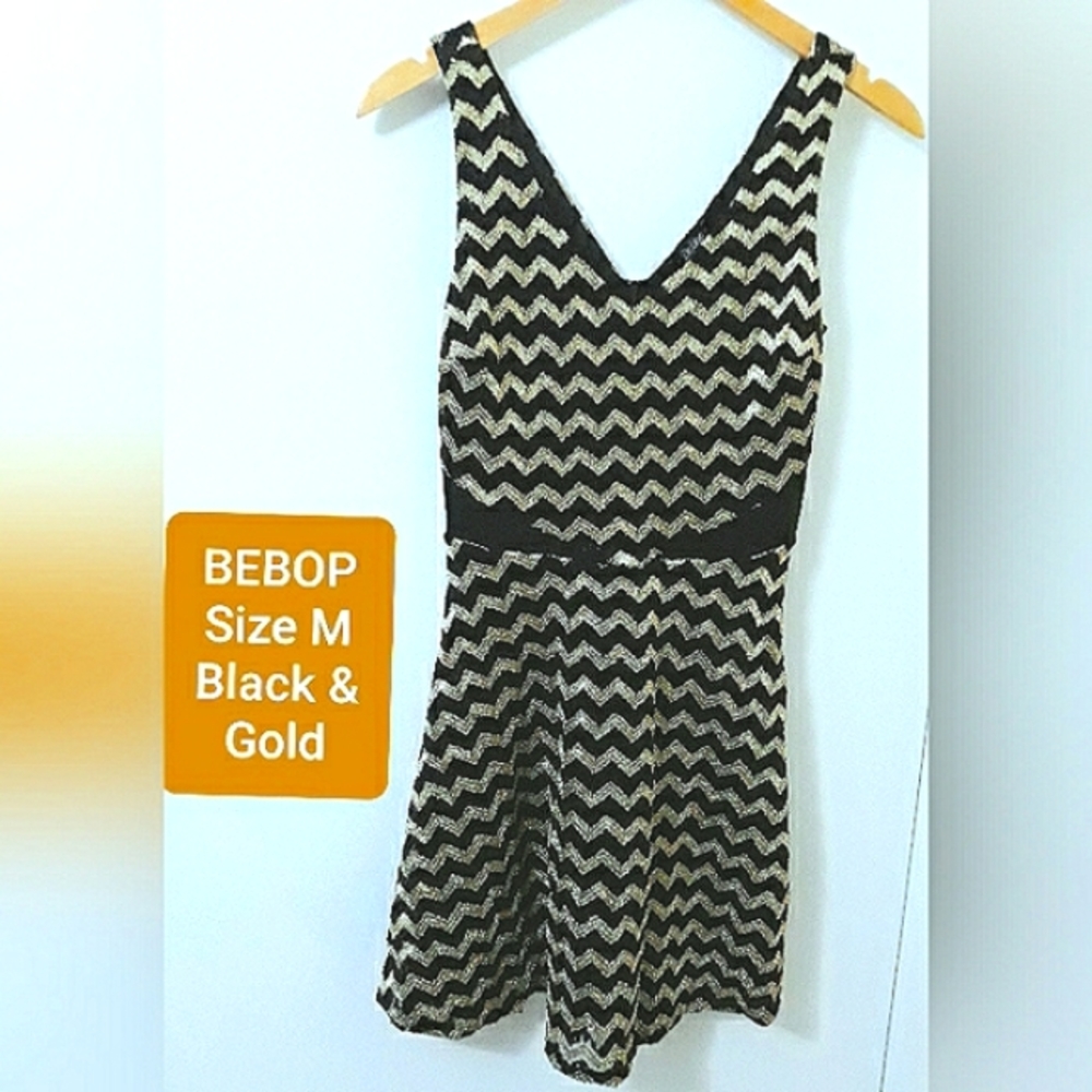 NWOT BEBOP Gold Waves Party Dress